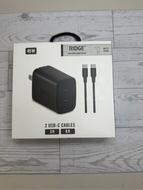 RIDGE WALL CHARGER | 45W POWER ADAPTER KIT | MATTE BLACK